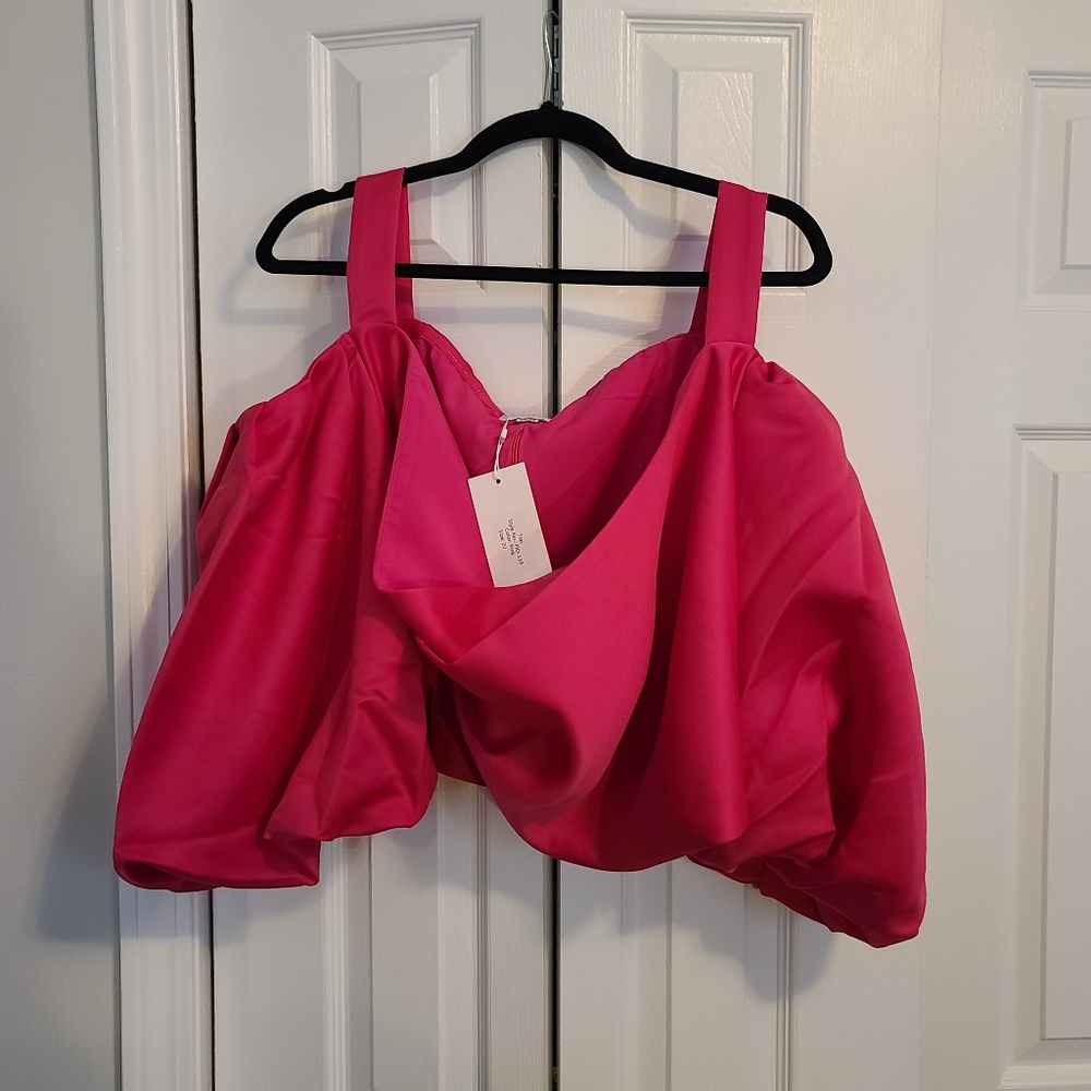 Gorgeous hot pink maximalist top bell sleeves